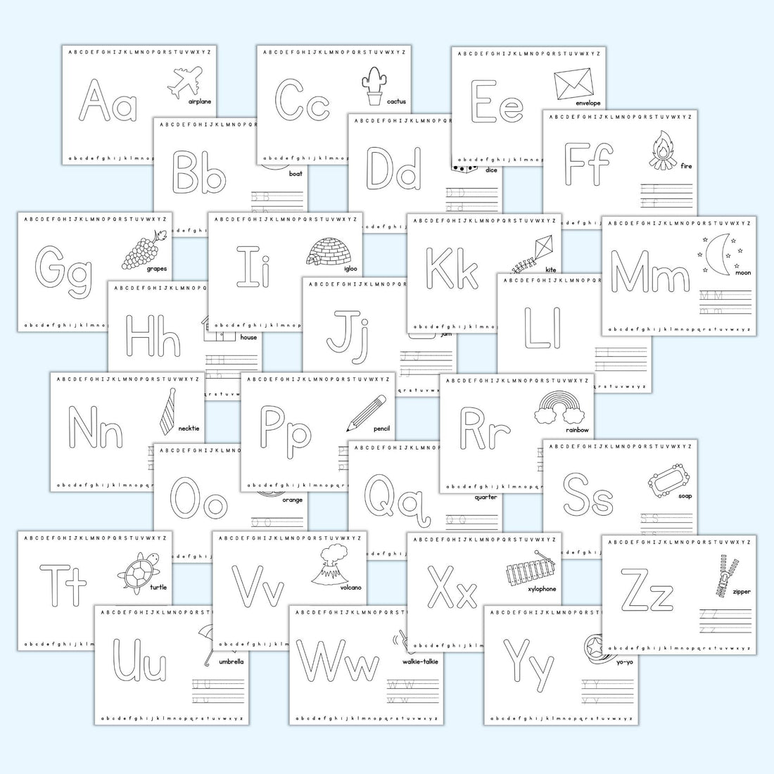 Alphabet Play Dough Mats – Printables by The Craft-at-Home Family