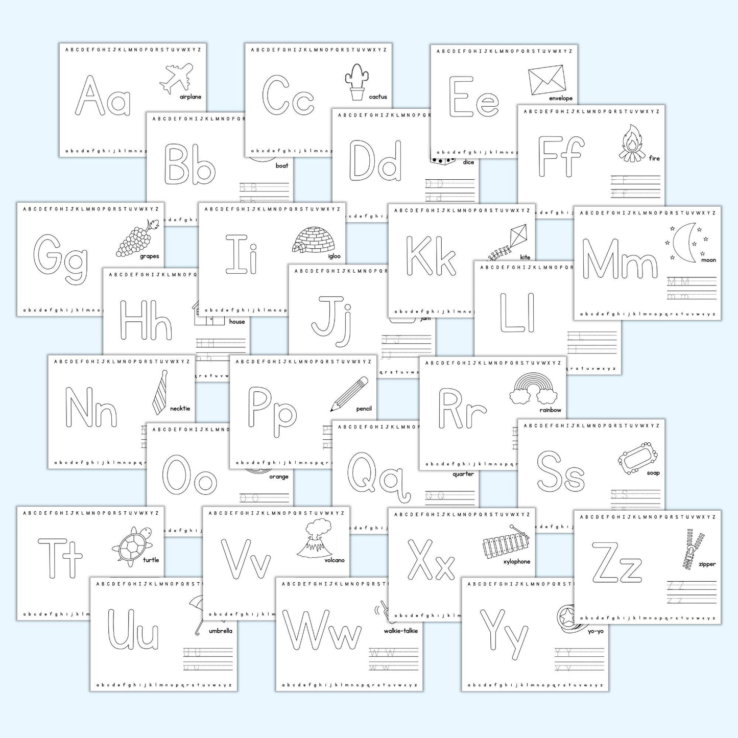 Alphabet Play Dough Mats