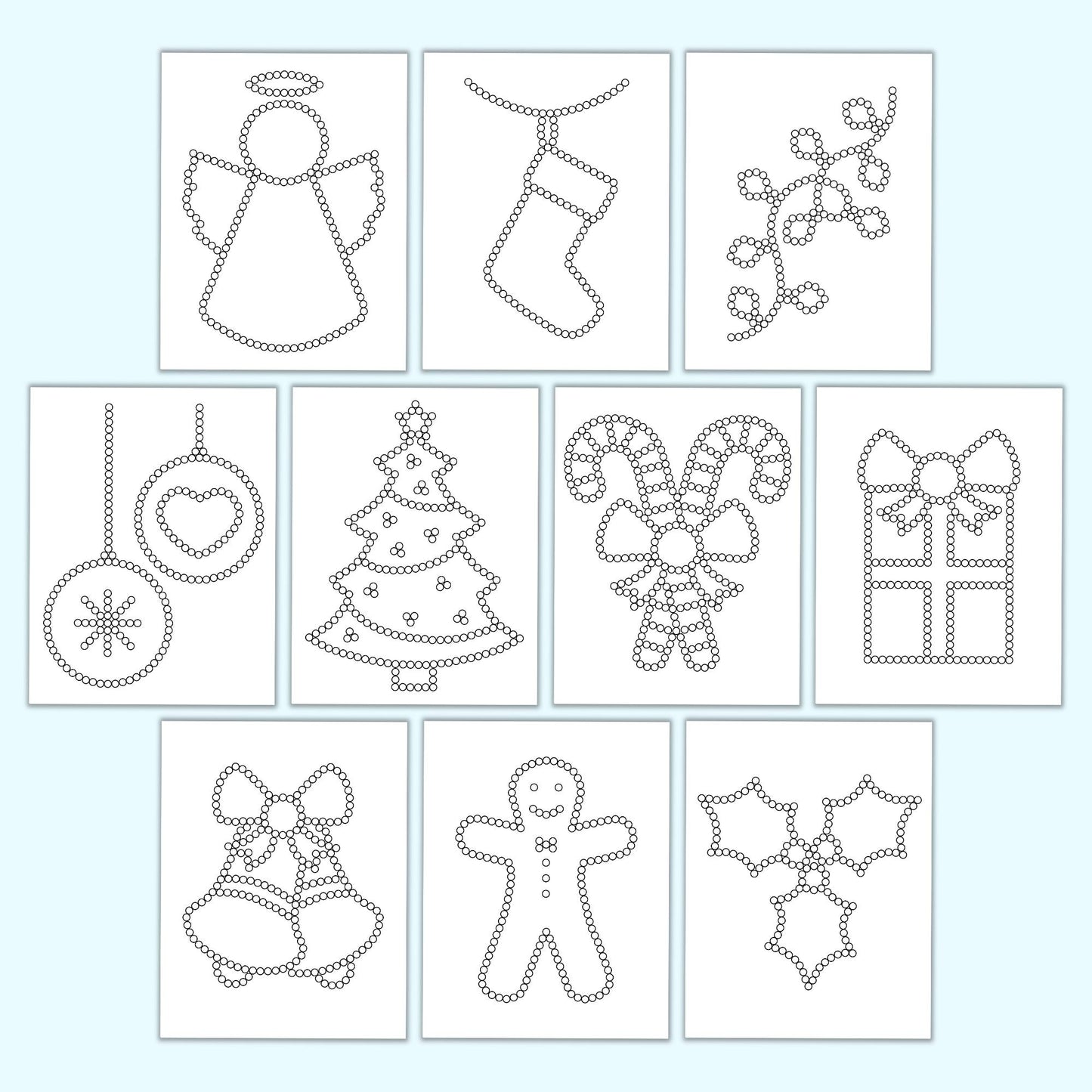 Christmas Q-Tip Sheets