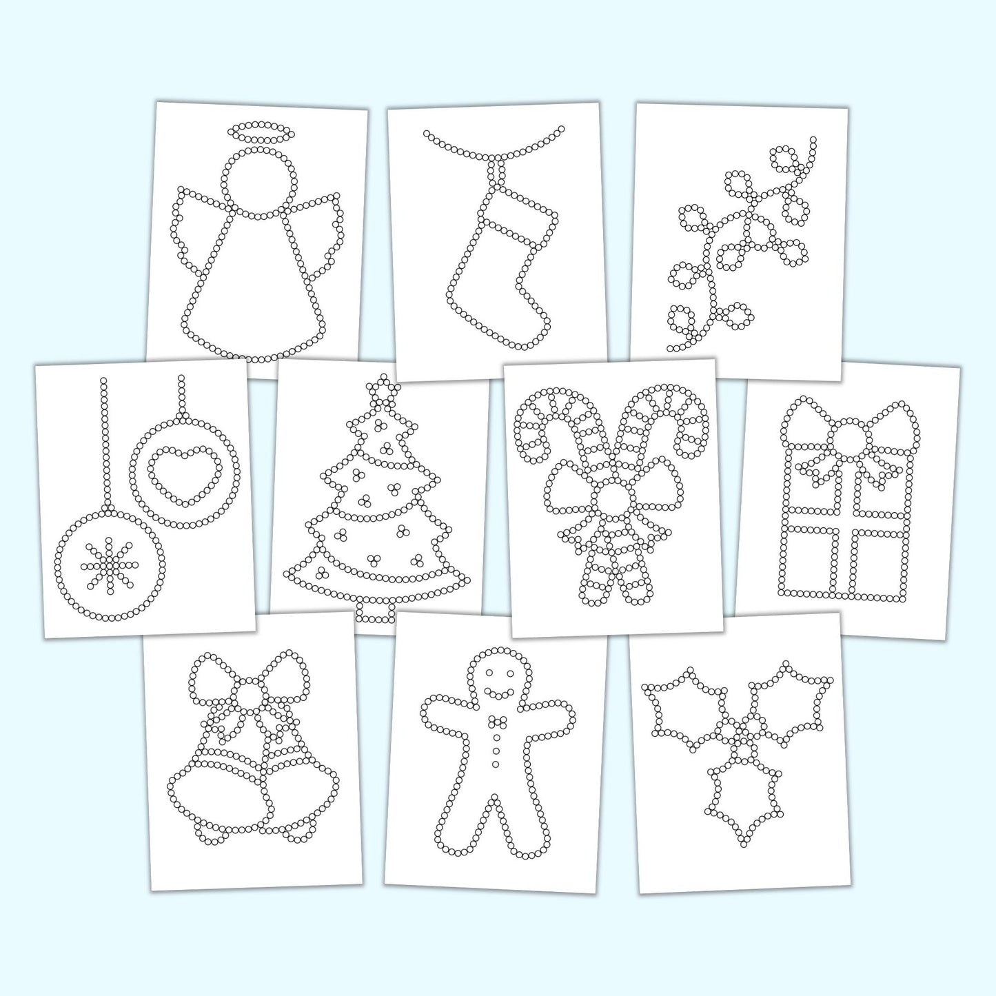 Christmas Q-Tip Sheets