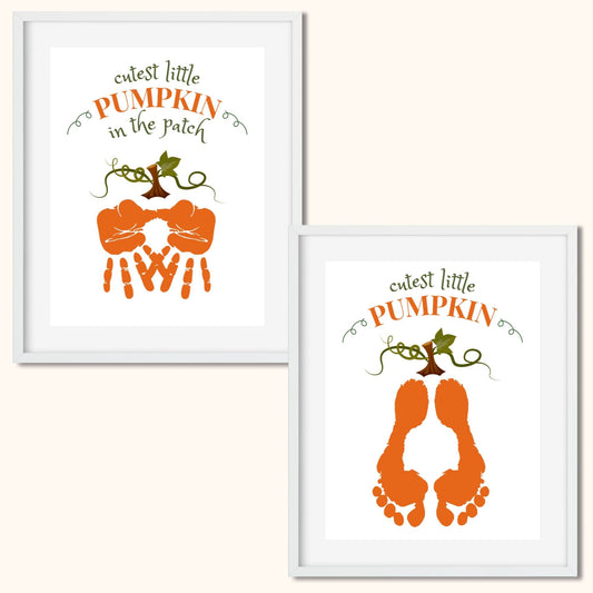 "Cutest Little Pumpkin" Handprint & Footprint Kit (Set of 2)