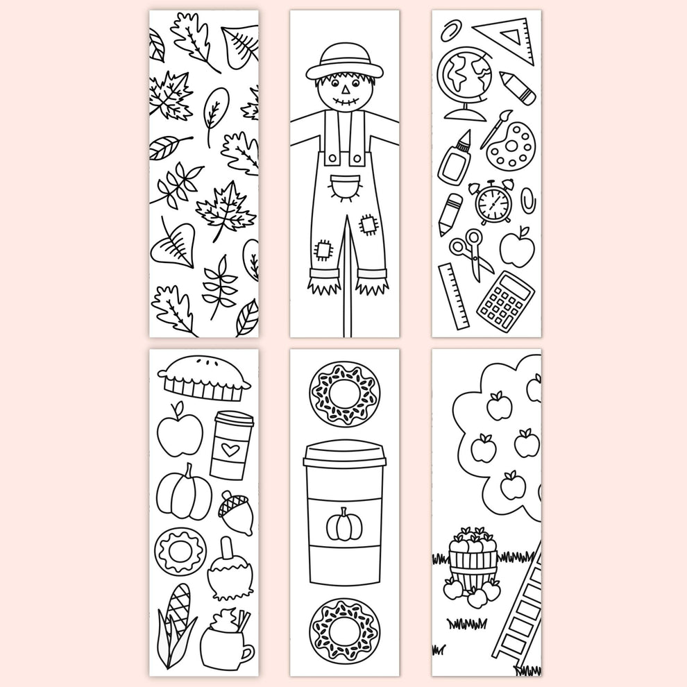 Fall Coloring Bookmarks (Set of 6) – Printables by The Craft-at-Home Family