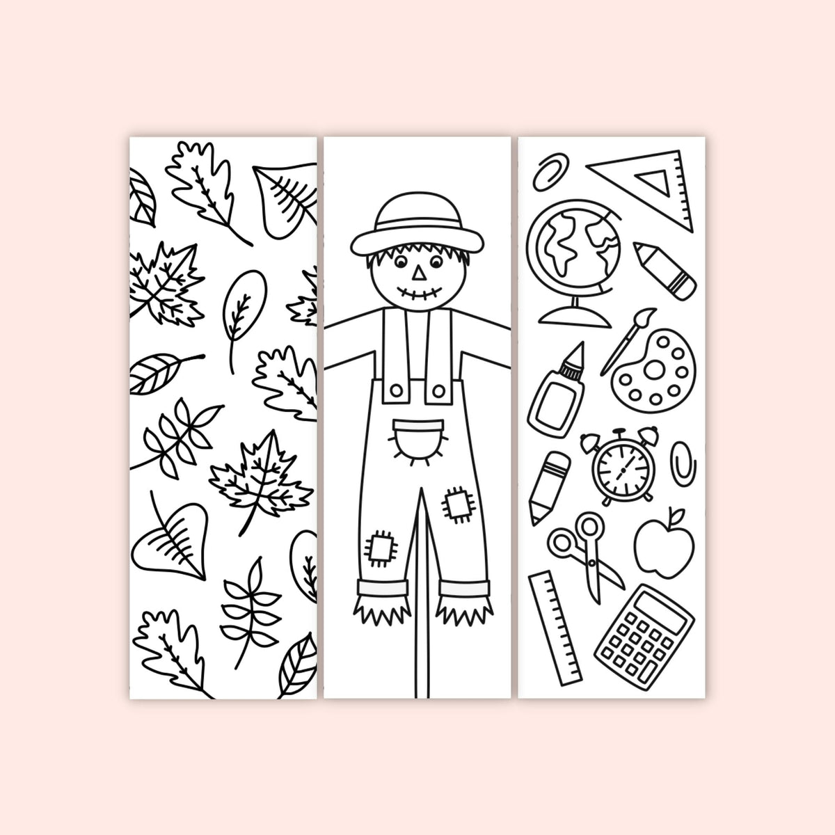 Fall Colorable Bookmarks Fall Coloring Bookmarks (Set of 6) – Printables by The Craft-at-Home Family