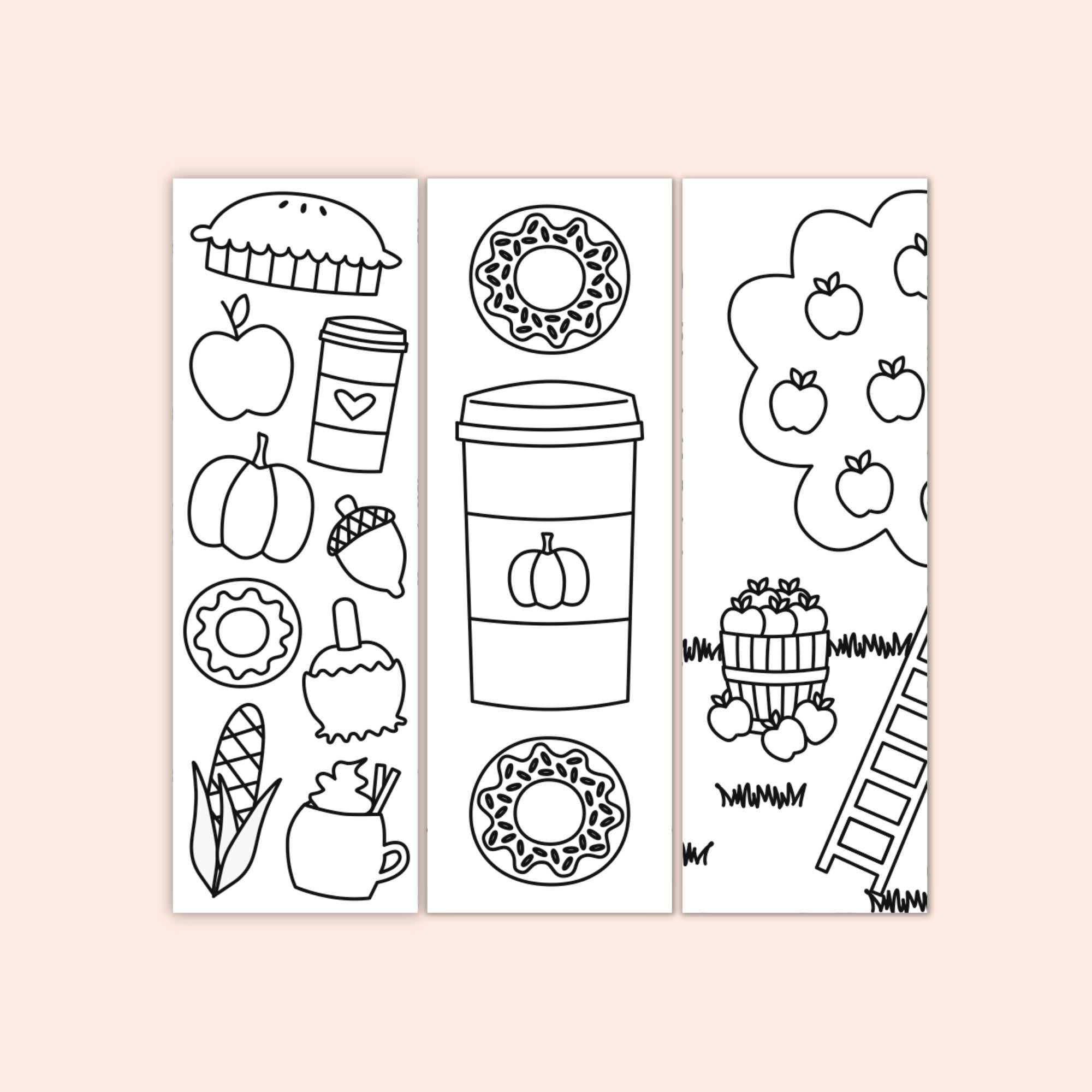Fall Colorable Bookmarks Fall Coloring Bookmarks (Set of 6) – Printables by The Craft-at-Home Family