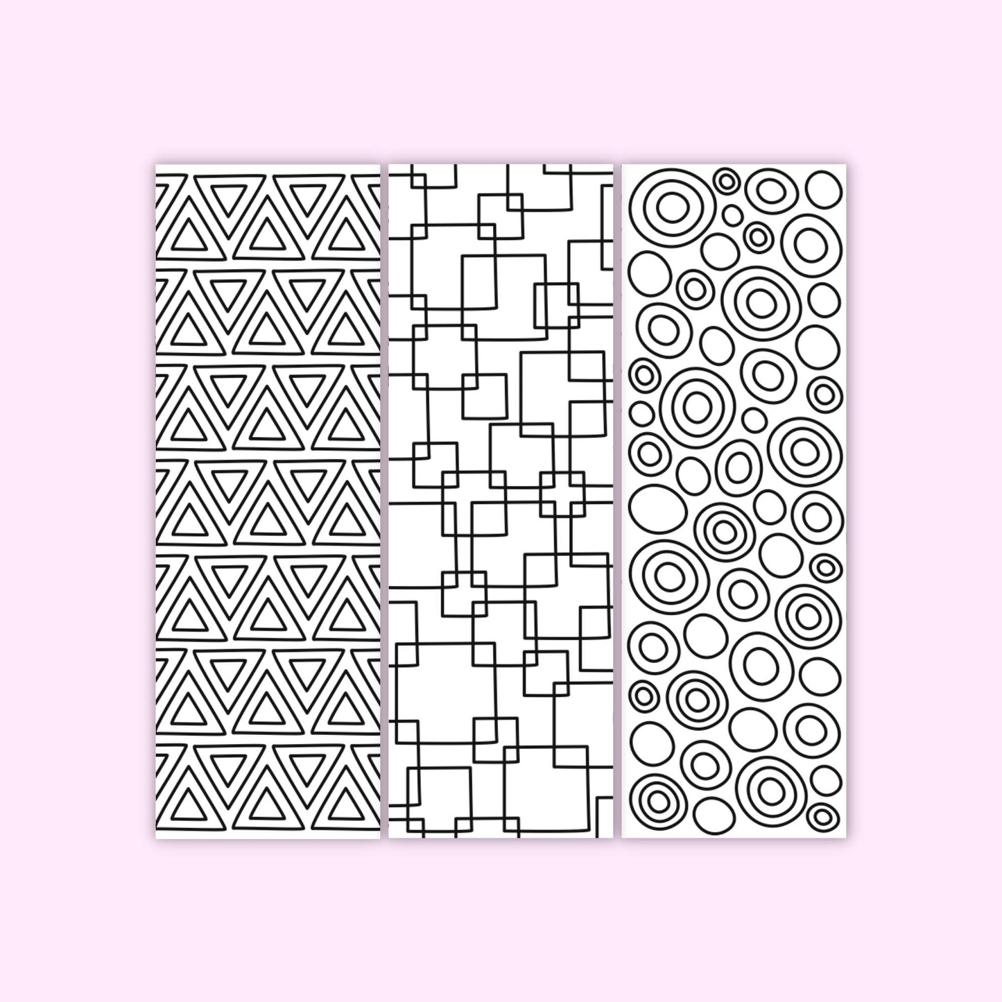Geometric Coloring Bookmarks (Set of 6)