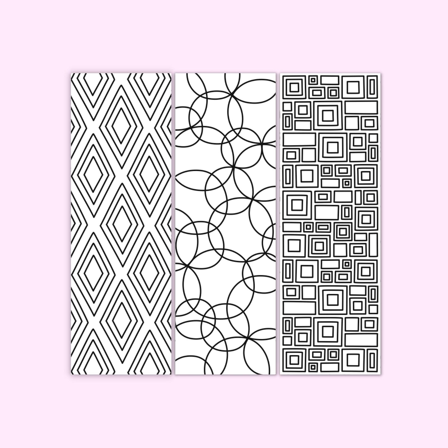 Geometric Coloring Bookmarks (Set of 6)