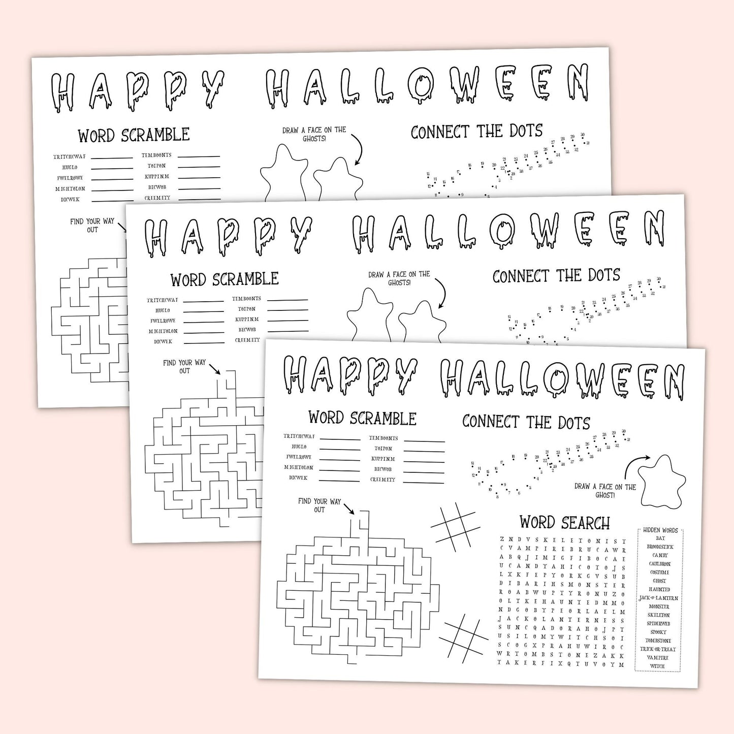 Halloween Activity Placemat