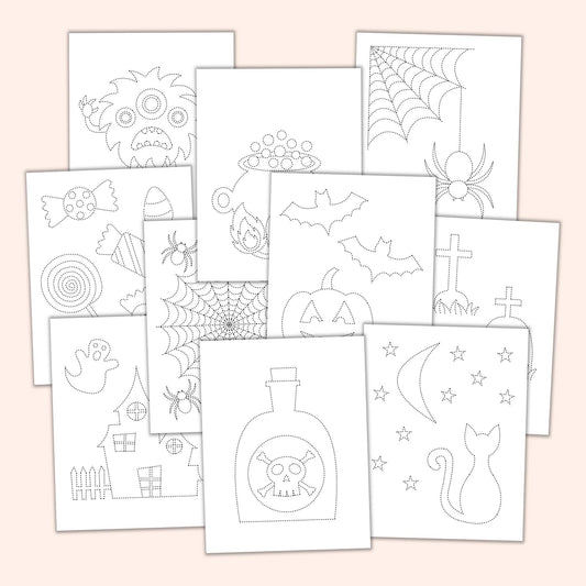 Halloween Trace & Color Sheets
