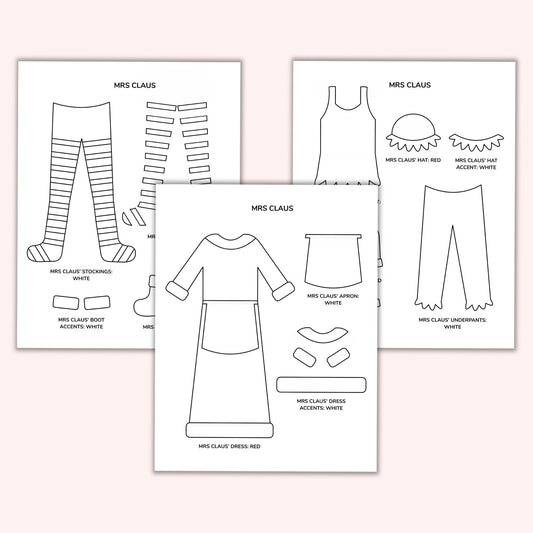 Mrs Claus' Clothesline Garland Template