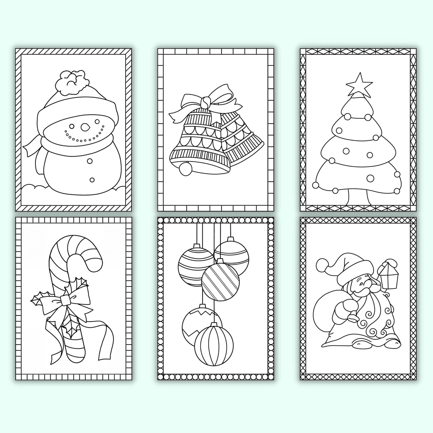 Christmas Coloring Cards (Set of 12)