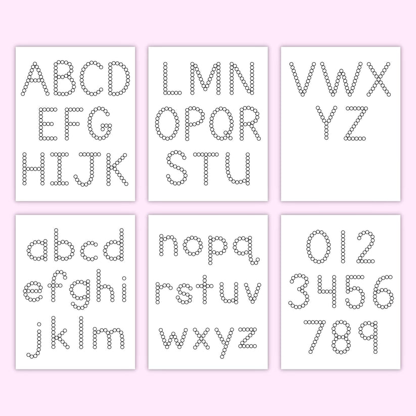 Q-Tip Alphabet & Number Sheets – Printables by The Craft-at-Home Family