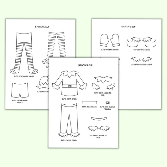 Santa's Elf Clothesline Template