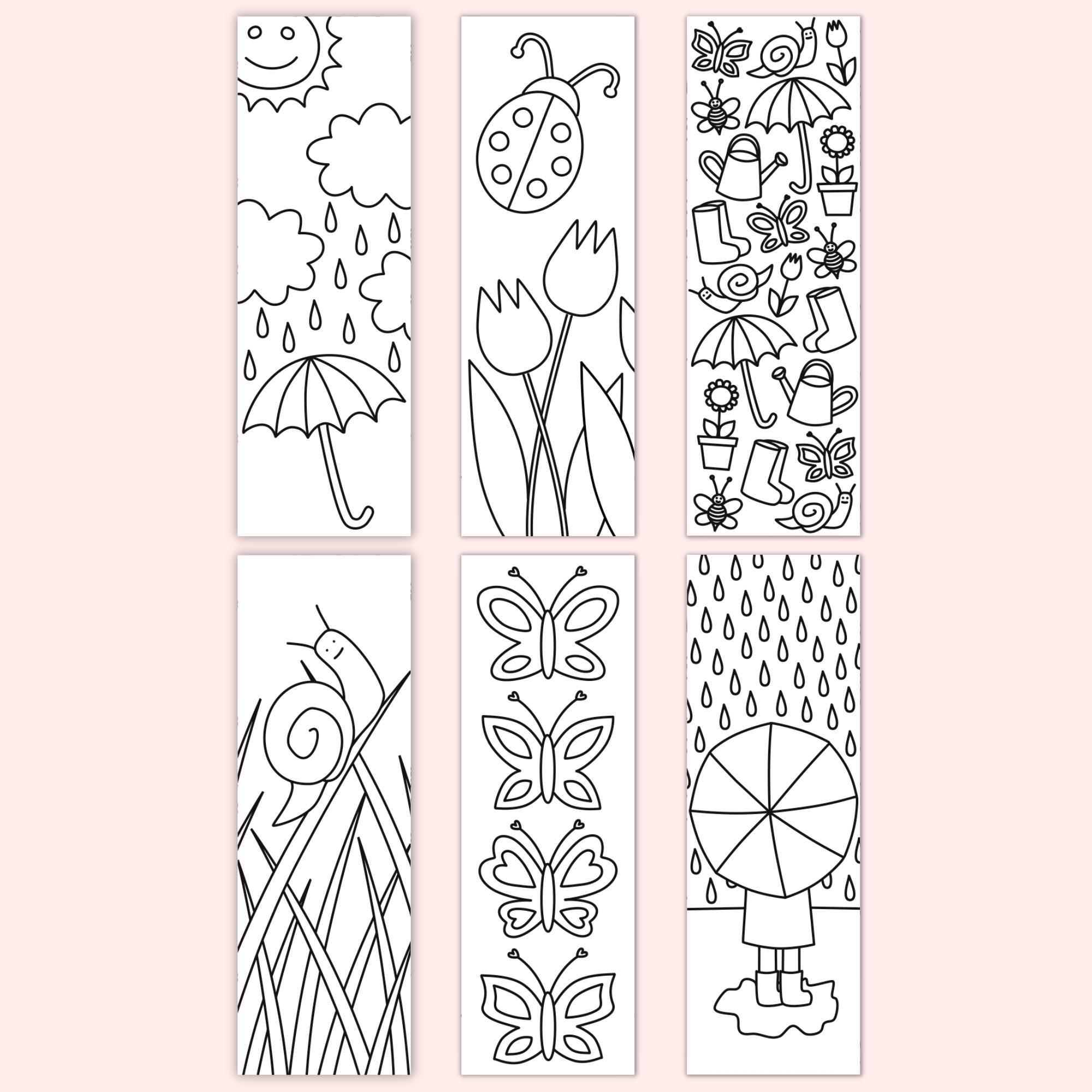 Spring Coloring Bookmarks (Set of 6) – Printables by The Craft-at-Home ...