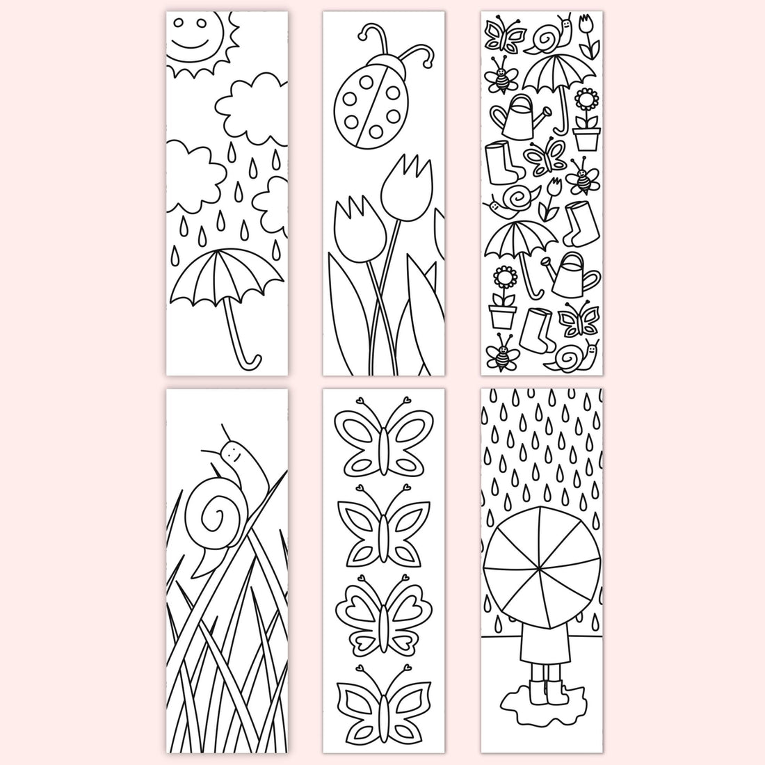 Spring Colring Bookmarks Spring Coloring Bookmarks (Set of 6) – Printables by The Craft-at-Home ...
