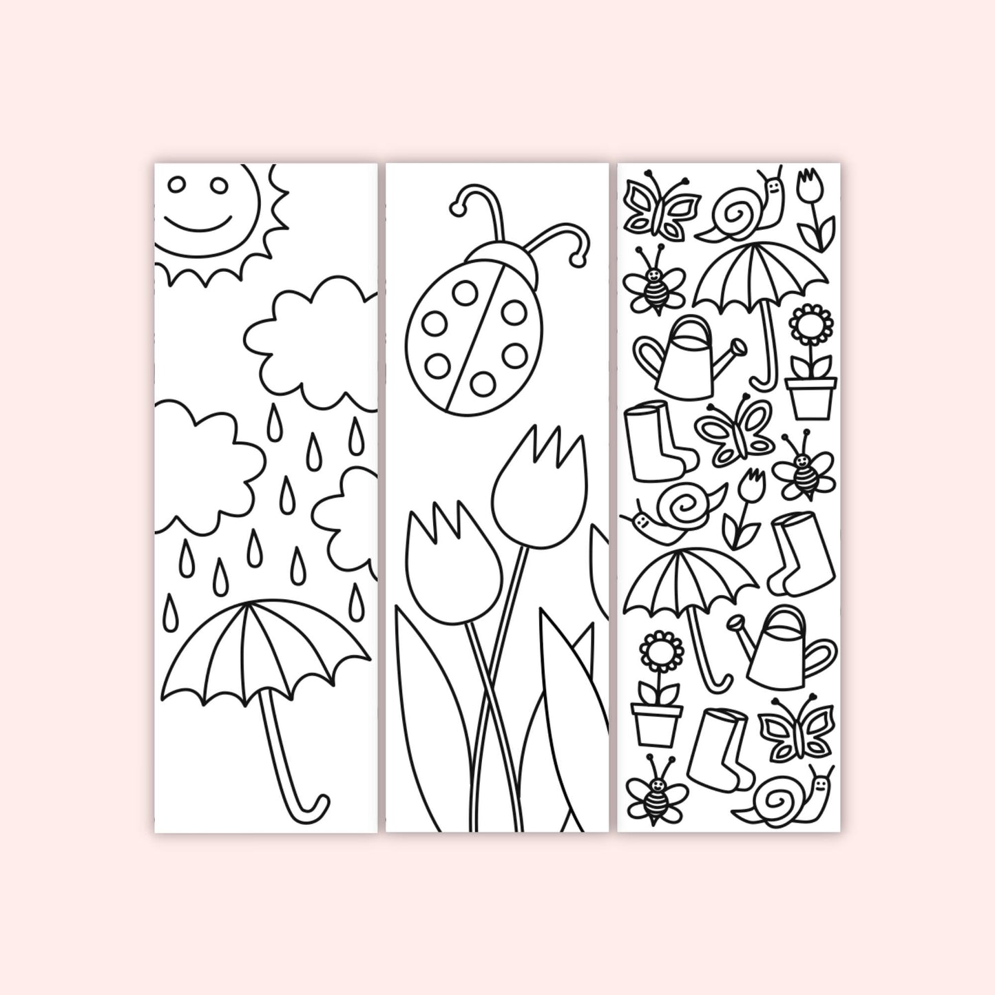 Spring Coloring Bookmarks (Set of 6)