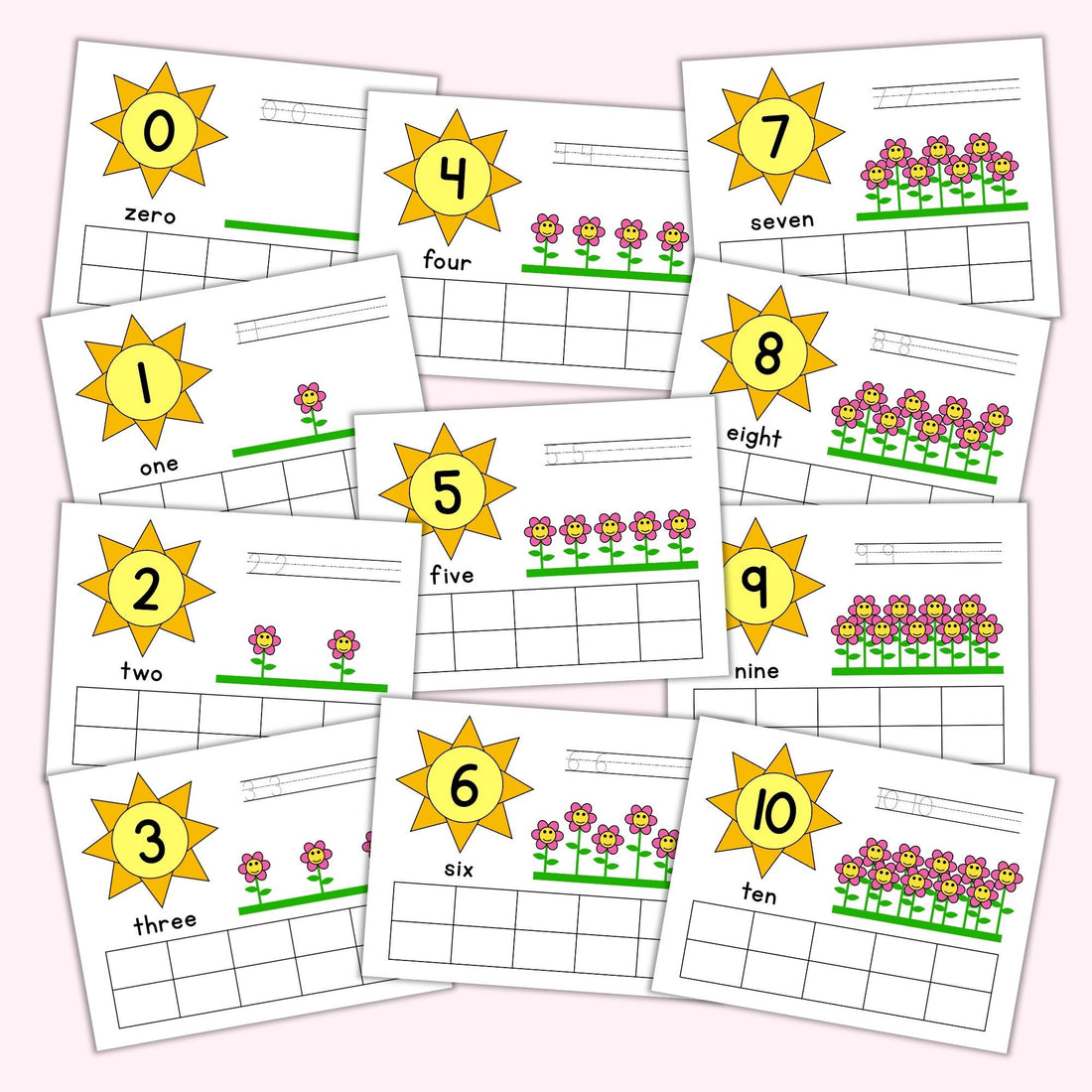 Spring Counting Play Dough Mats (0-10) – Printables by The Craft-at ...