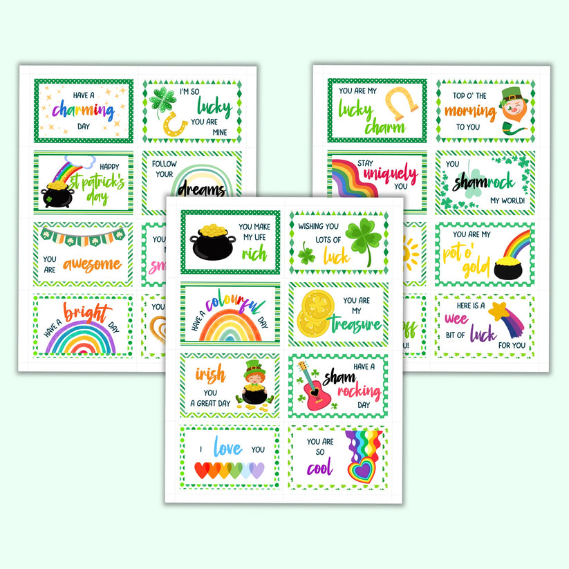St Patrick's Day Lunchbox Notes (Set of 24) – Printables by The Craft ...