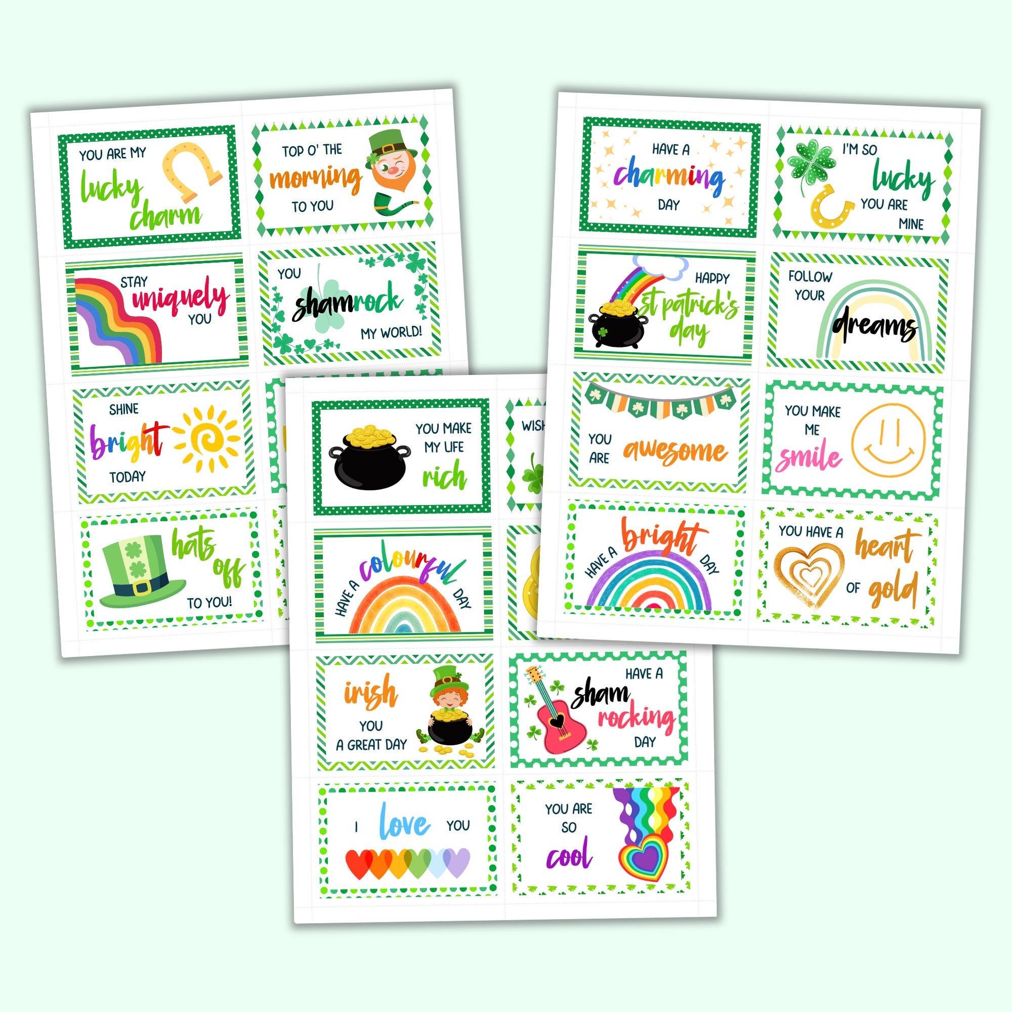 St Patrick's Day Lunchbox Notes (Set of 24) – Printables by The Craft ...