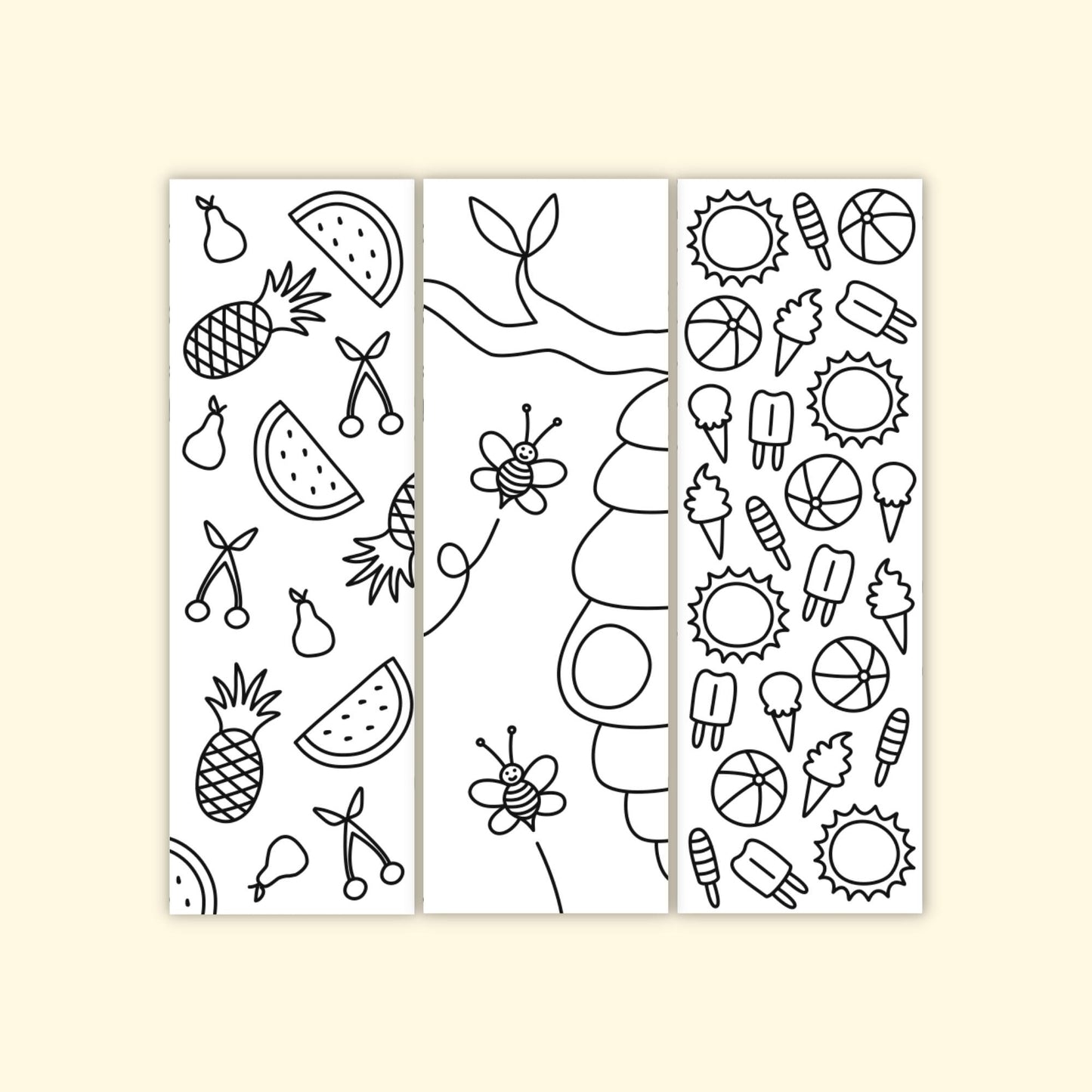 Summer Coloring Bookmarks (Set of 6)