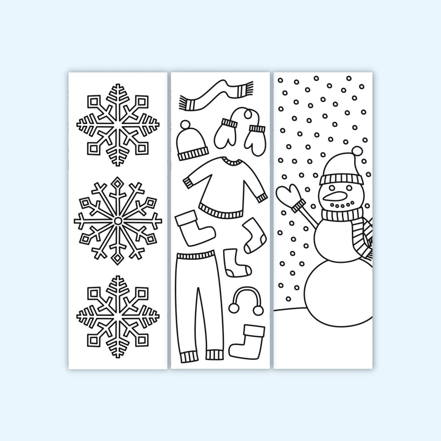 Winter Coloring Bookmarks (Set of 6)
