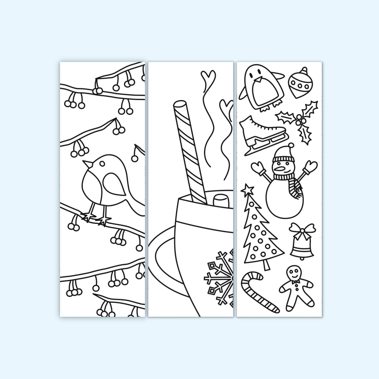 Winter Coloring Bookmarks (Set of 6)