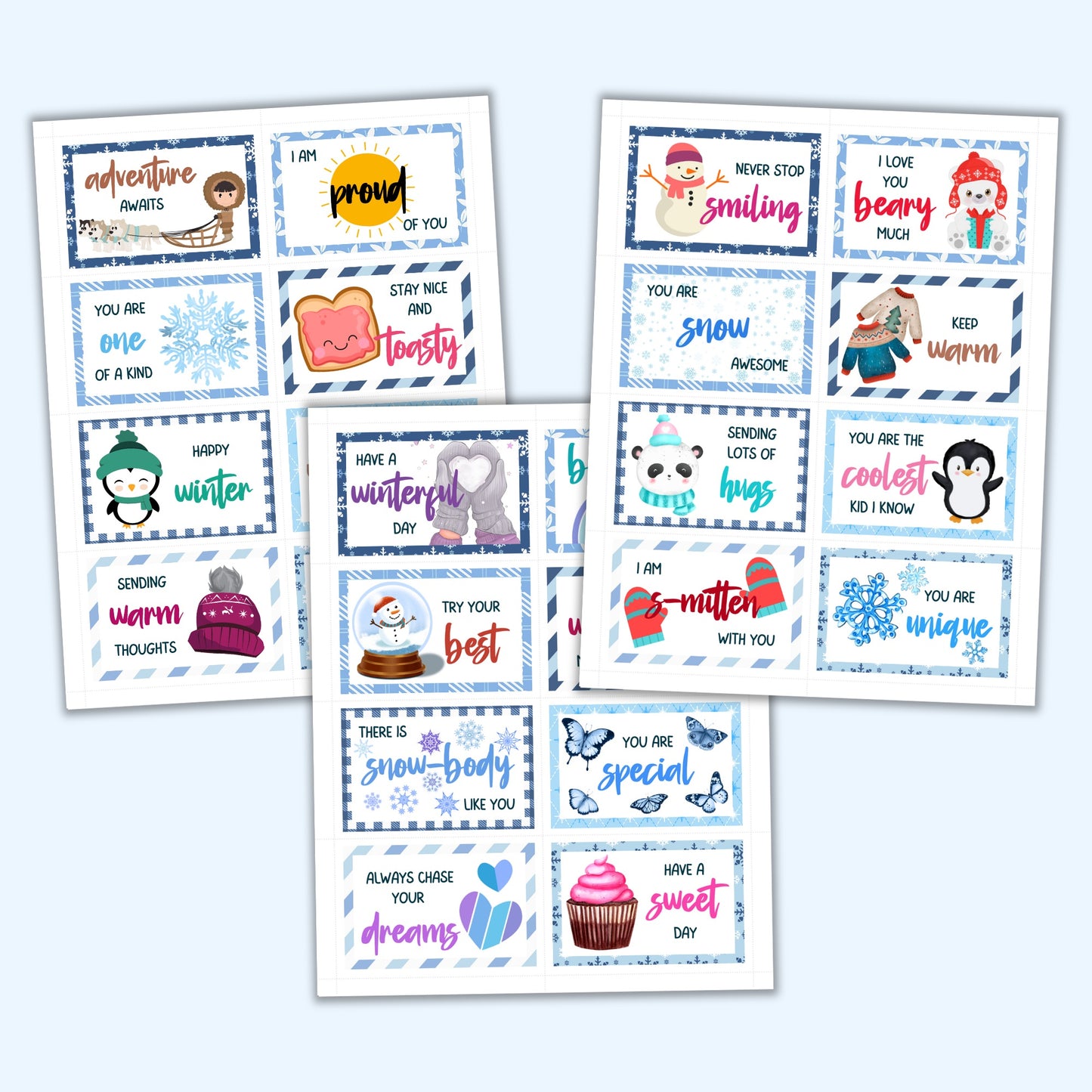 Winter Lunchbox Notes (Set of 24)